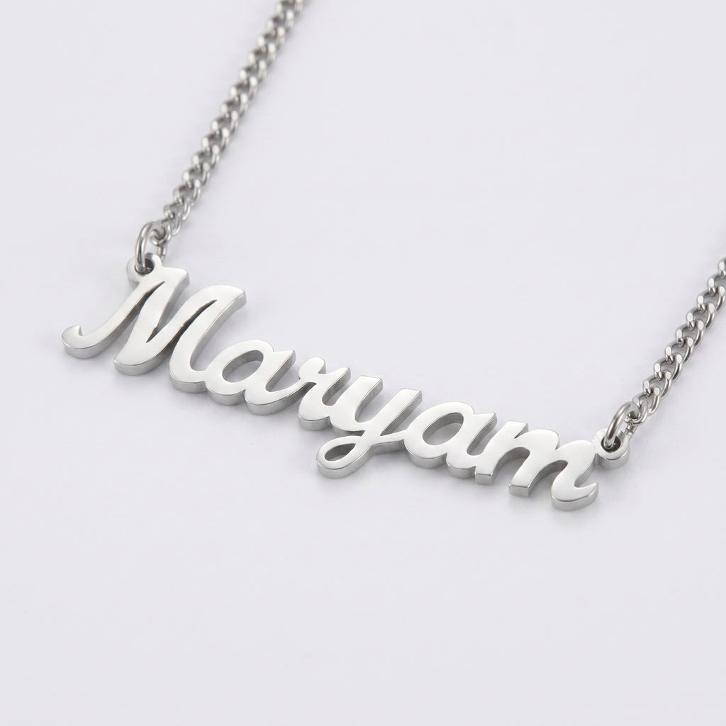 Custom name necklace 1mm Curb chain
