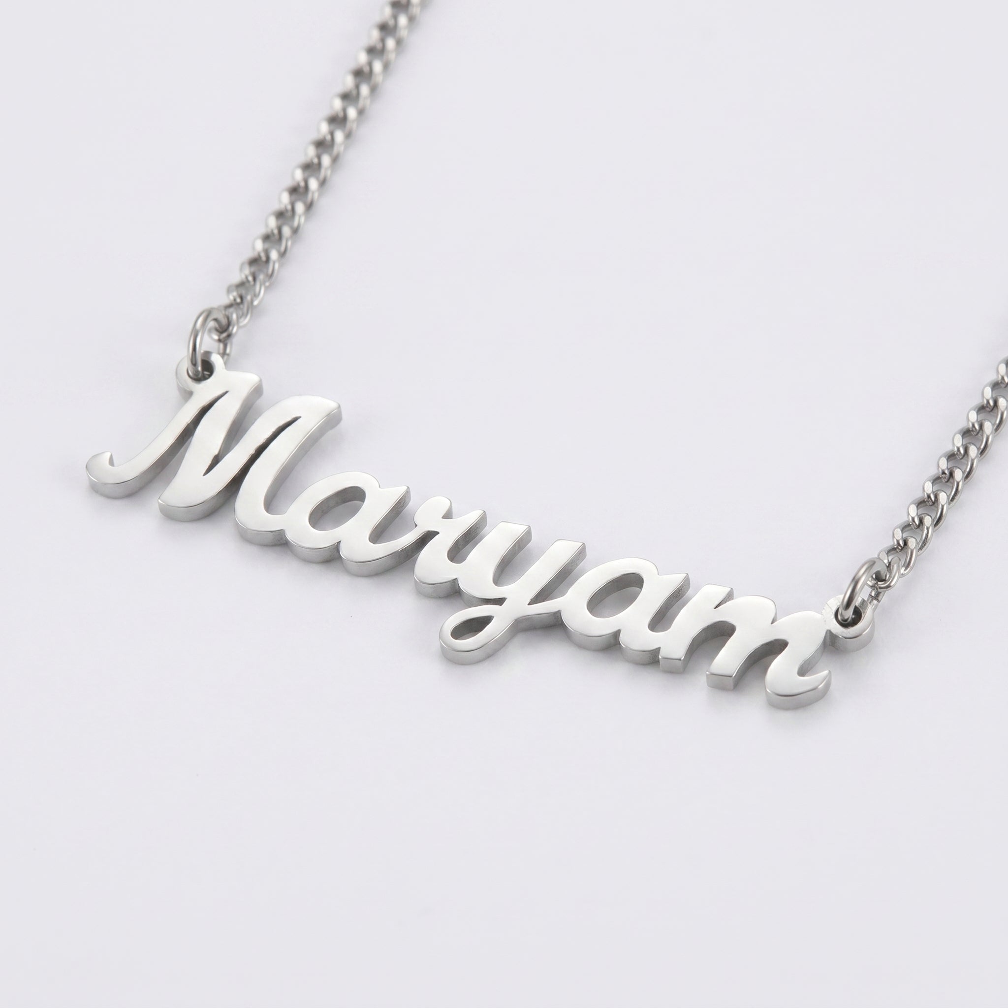 Custom name necklace 1mm Curb chain