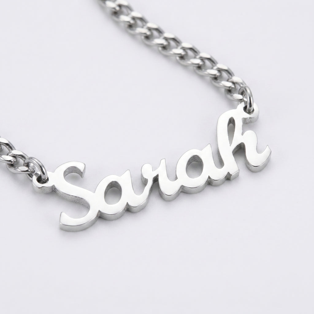 Custom name necklace 3mm Curb chain