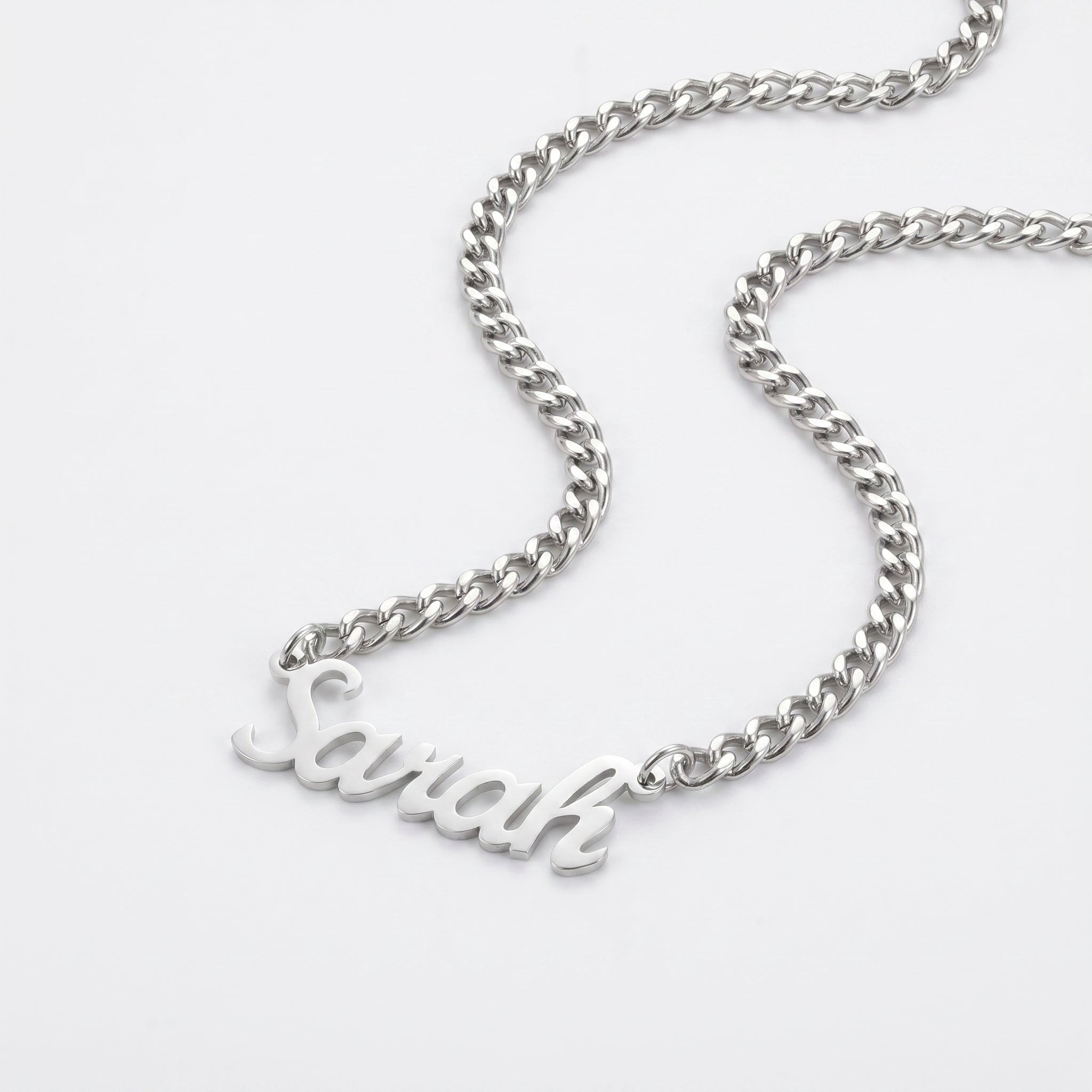 Custom name necklace 3mm Curb chain