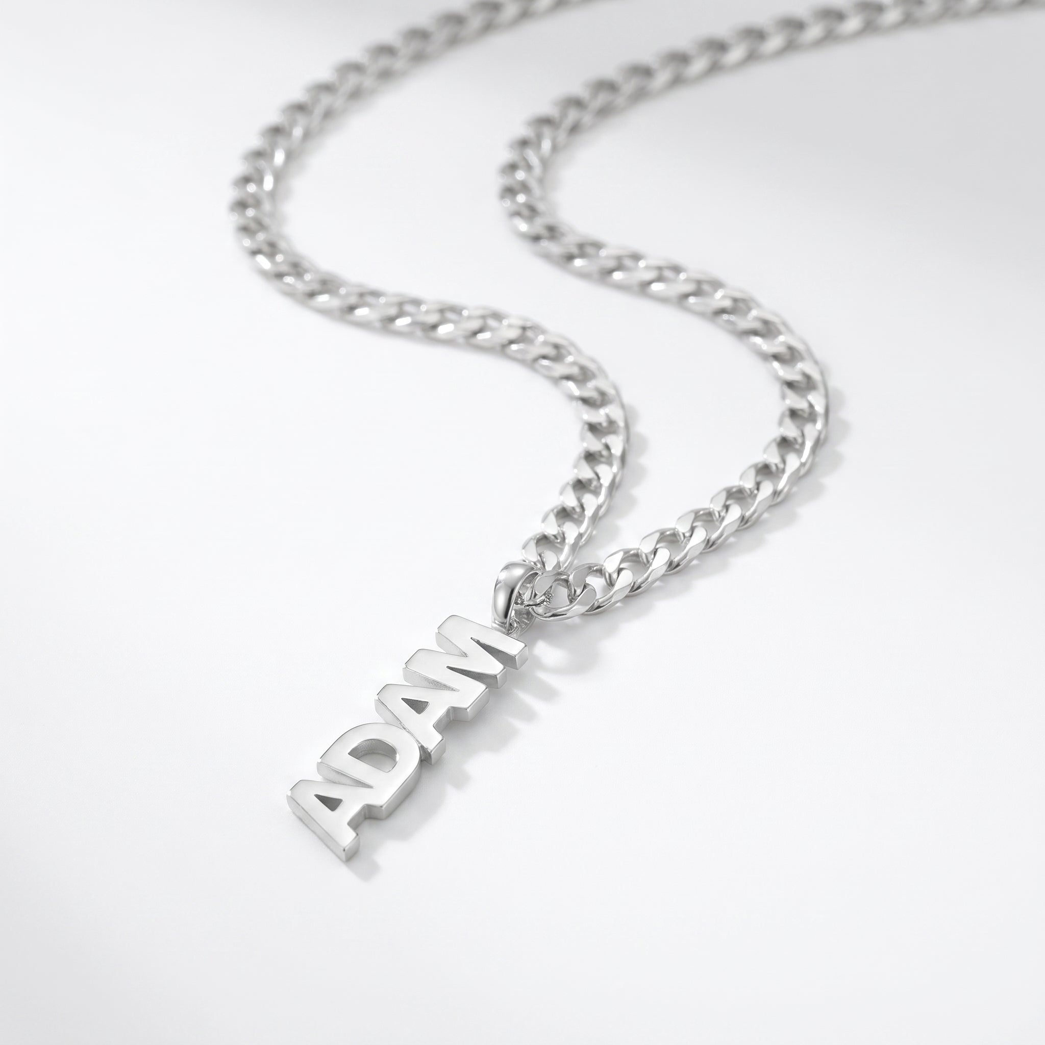Mens name necklace cuban chain