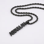 Mens name necklace rope chain