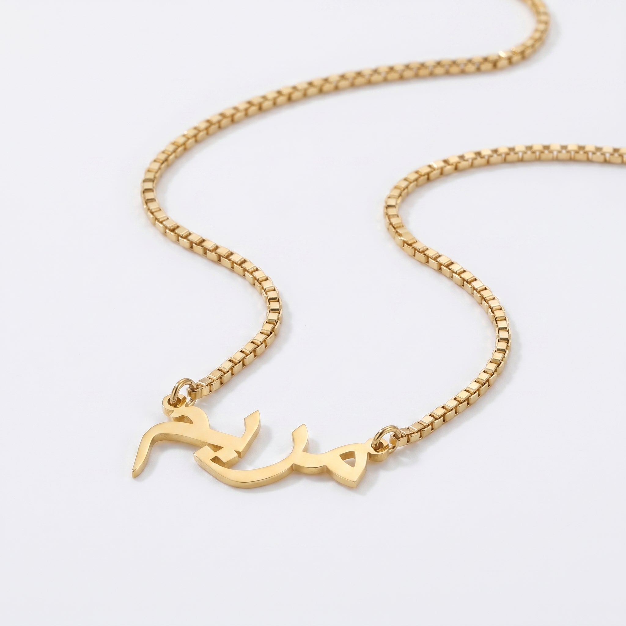 Custom name necklace box chain