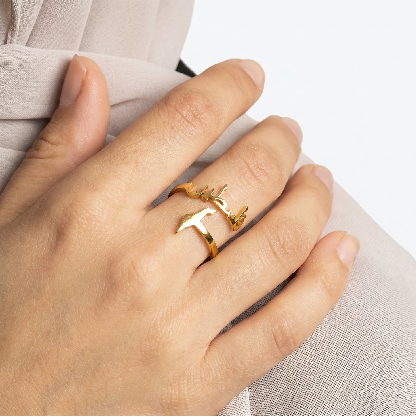 Custom Name Ring with map