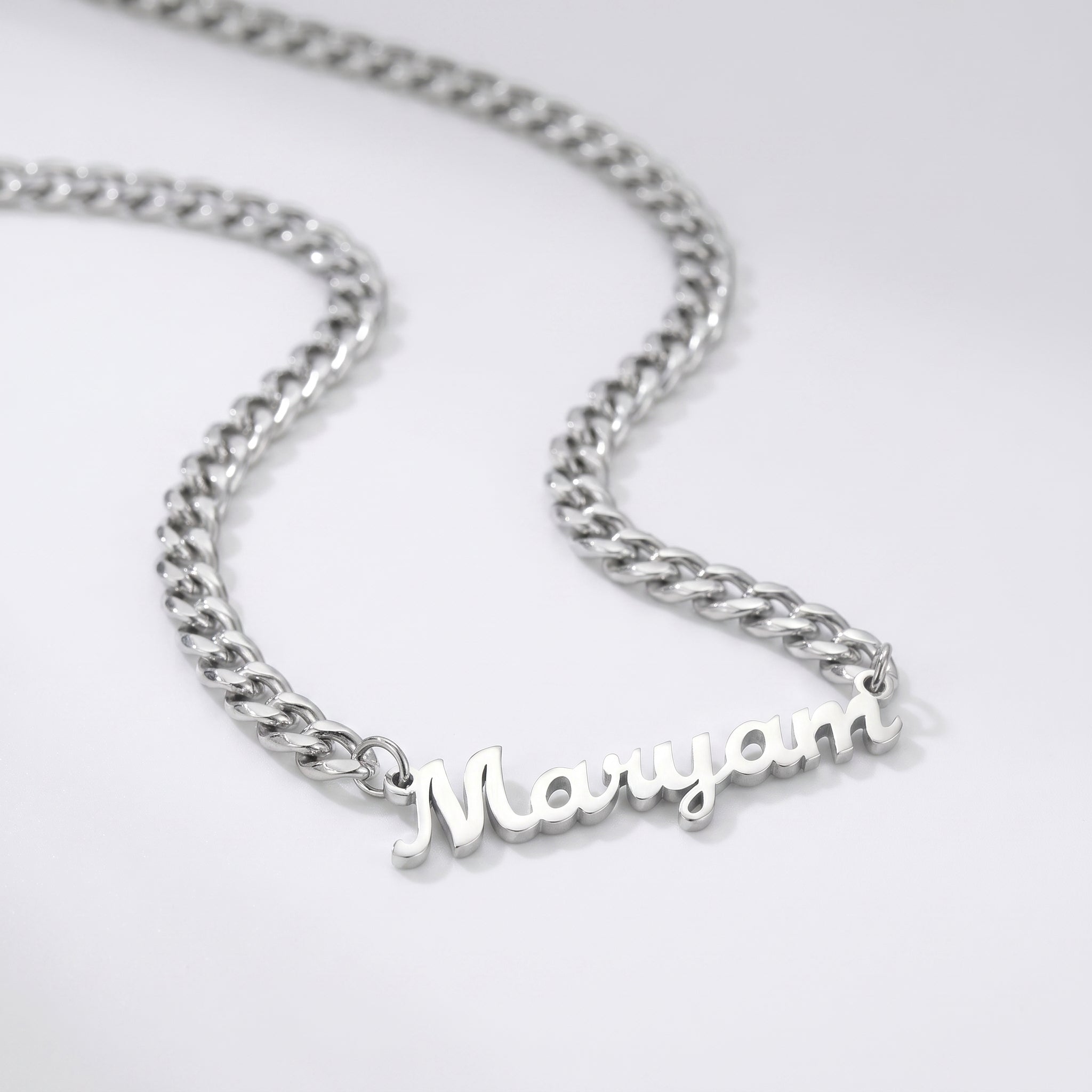 Custom name necklace cuban chain