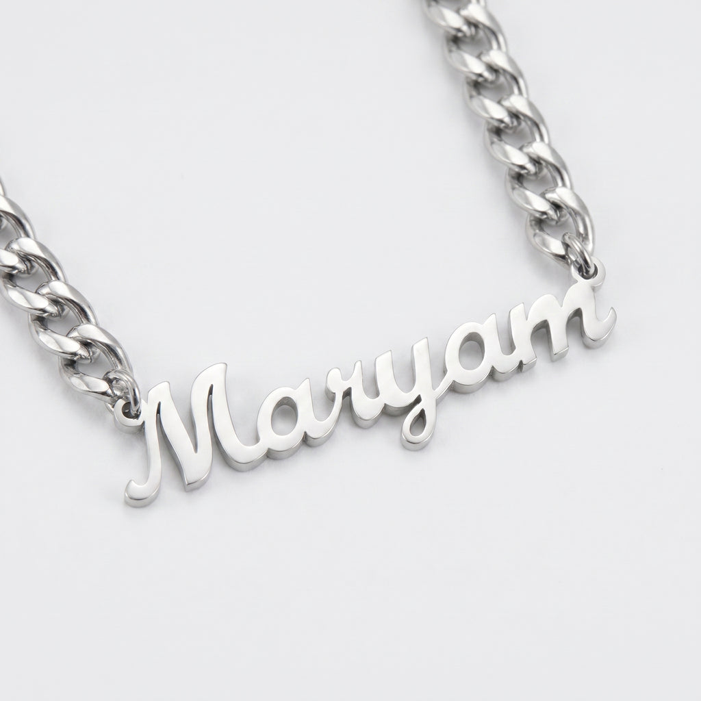Custom name necklace cuban chain
