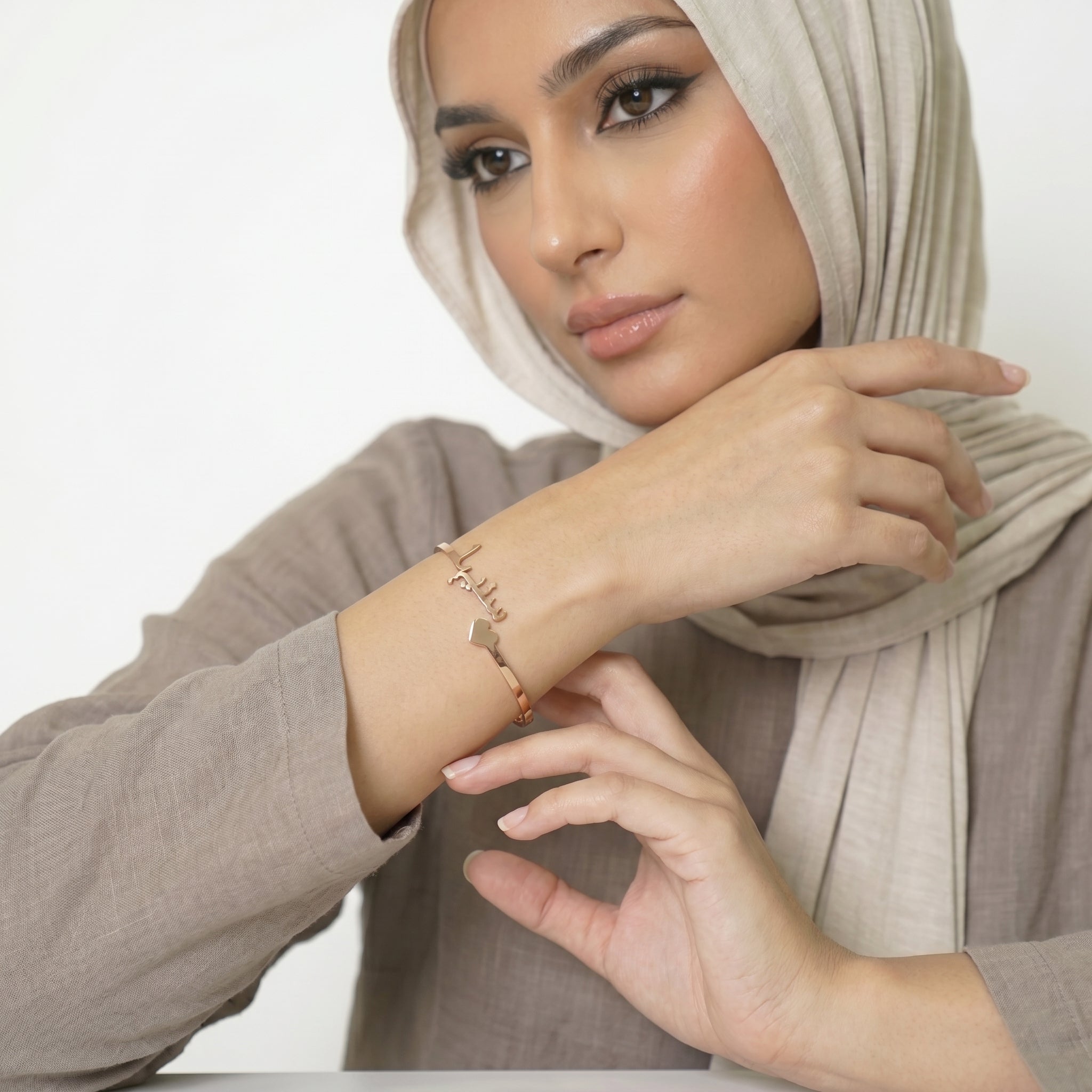 Name bangle with heart