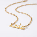 Custom name necklace figaro chain