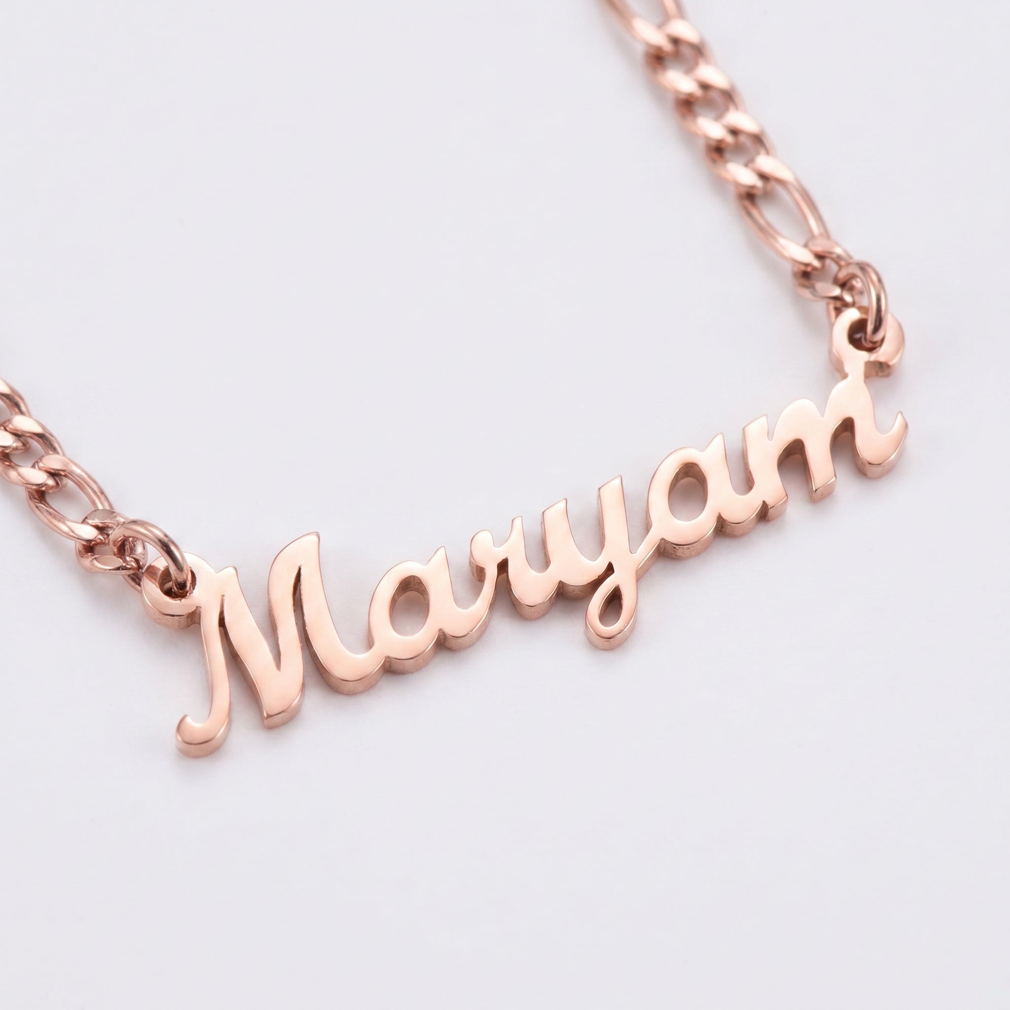 Custom name necklace figaro chain