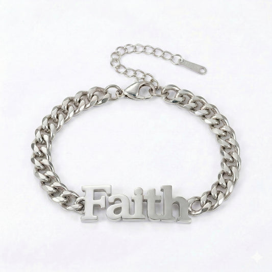 "Faith" Cuban Chain Men Bracelet