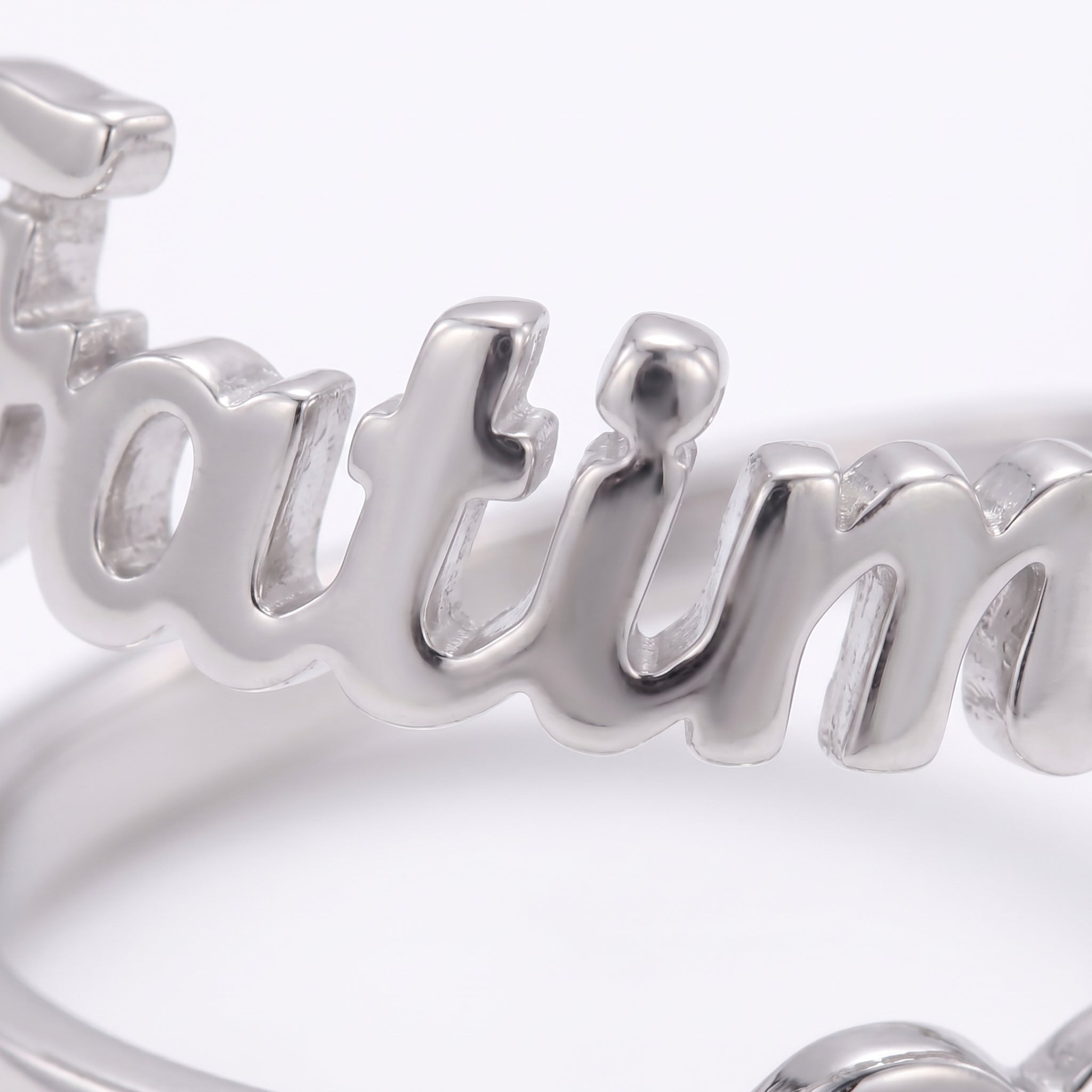 Custom Name Ring with Hollow heart