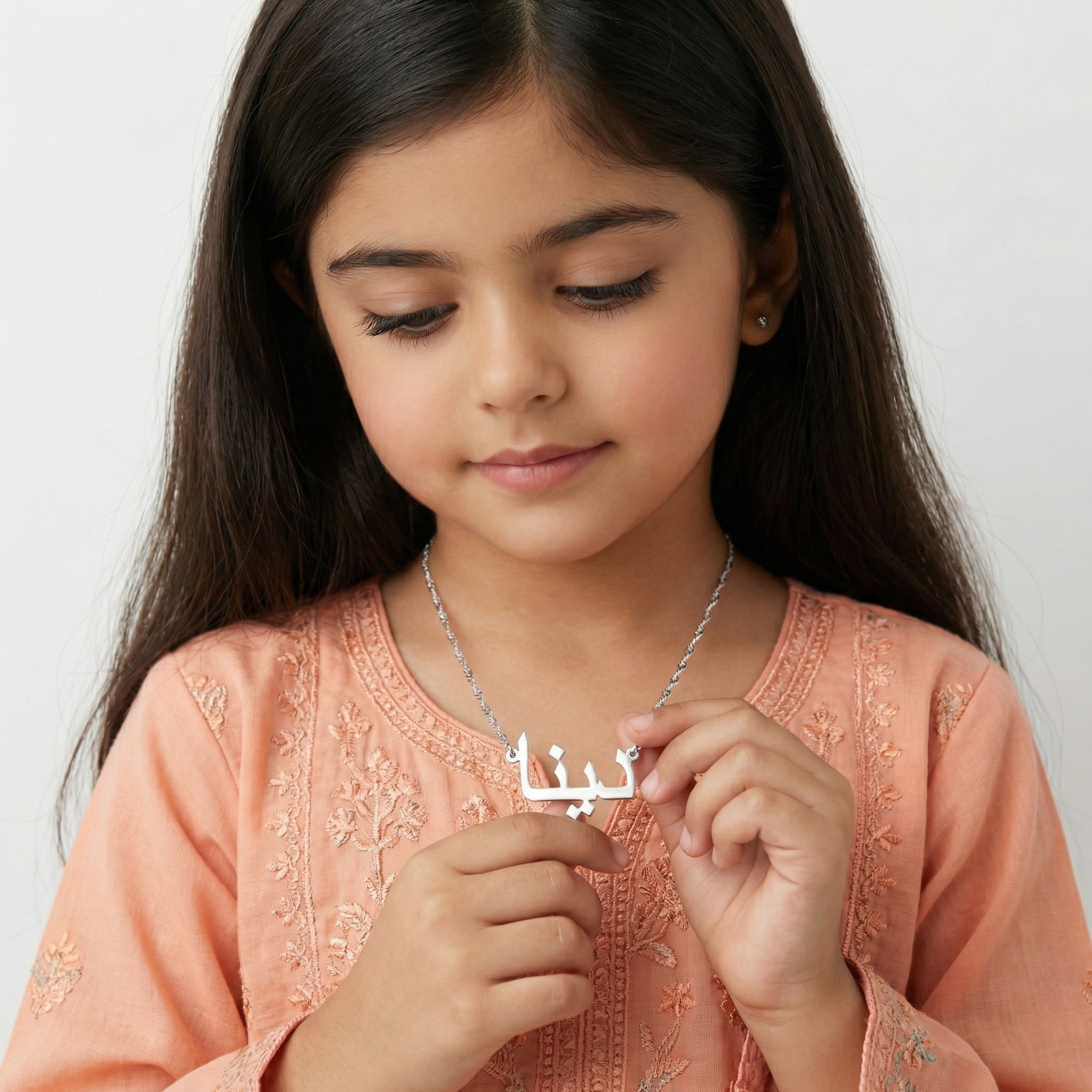 Custom Name Twisted Chain Girls Necklace