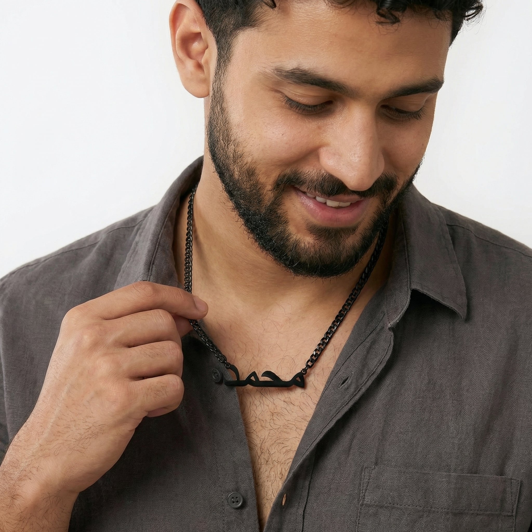 Custom Name Moon Chain Men's Necklace