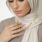 Custom name necklace herringbone chain