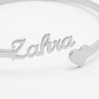 Name bangle with heart