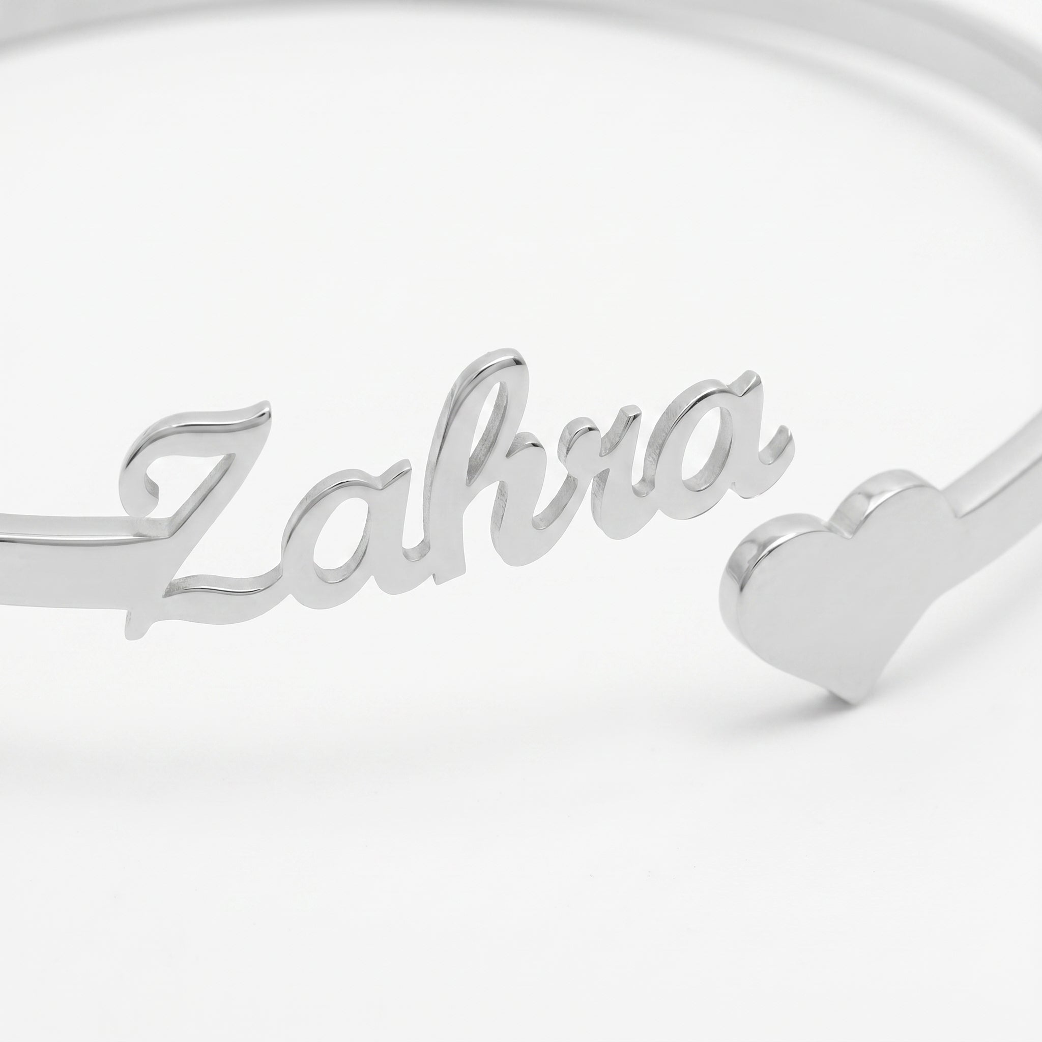 Name bangle with heart