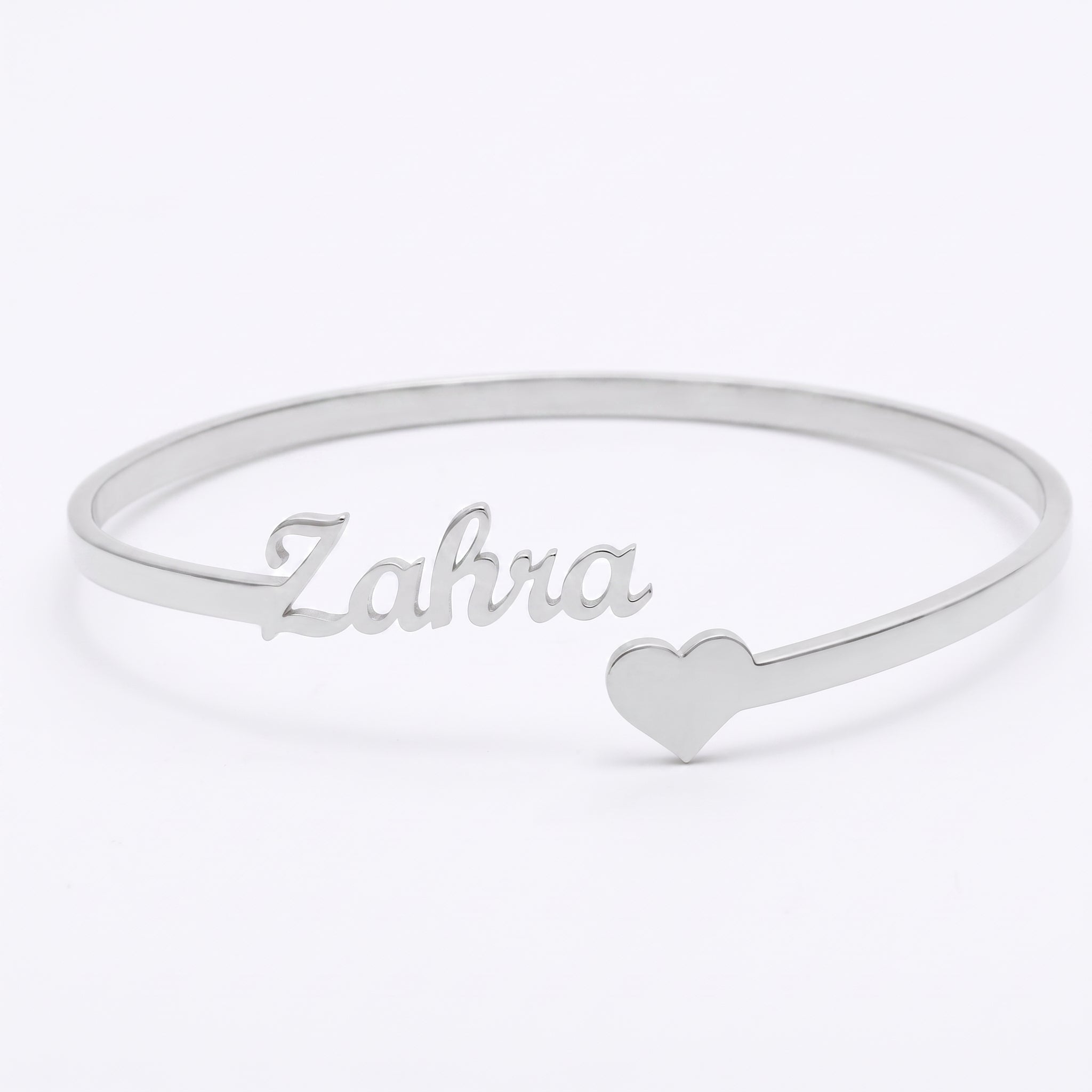 Name bangle with heart