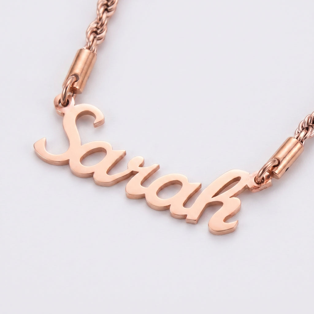 Custom name necklace rope chain
