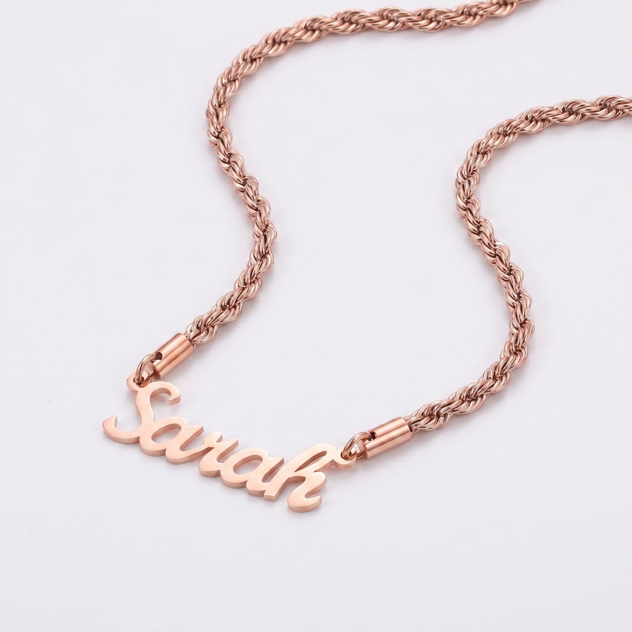 Custom name necklace rope chain