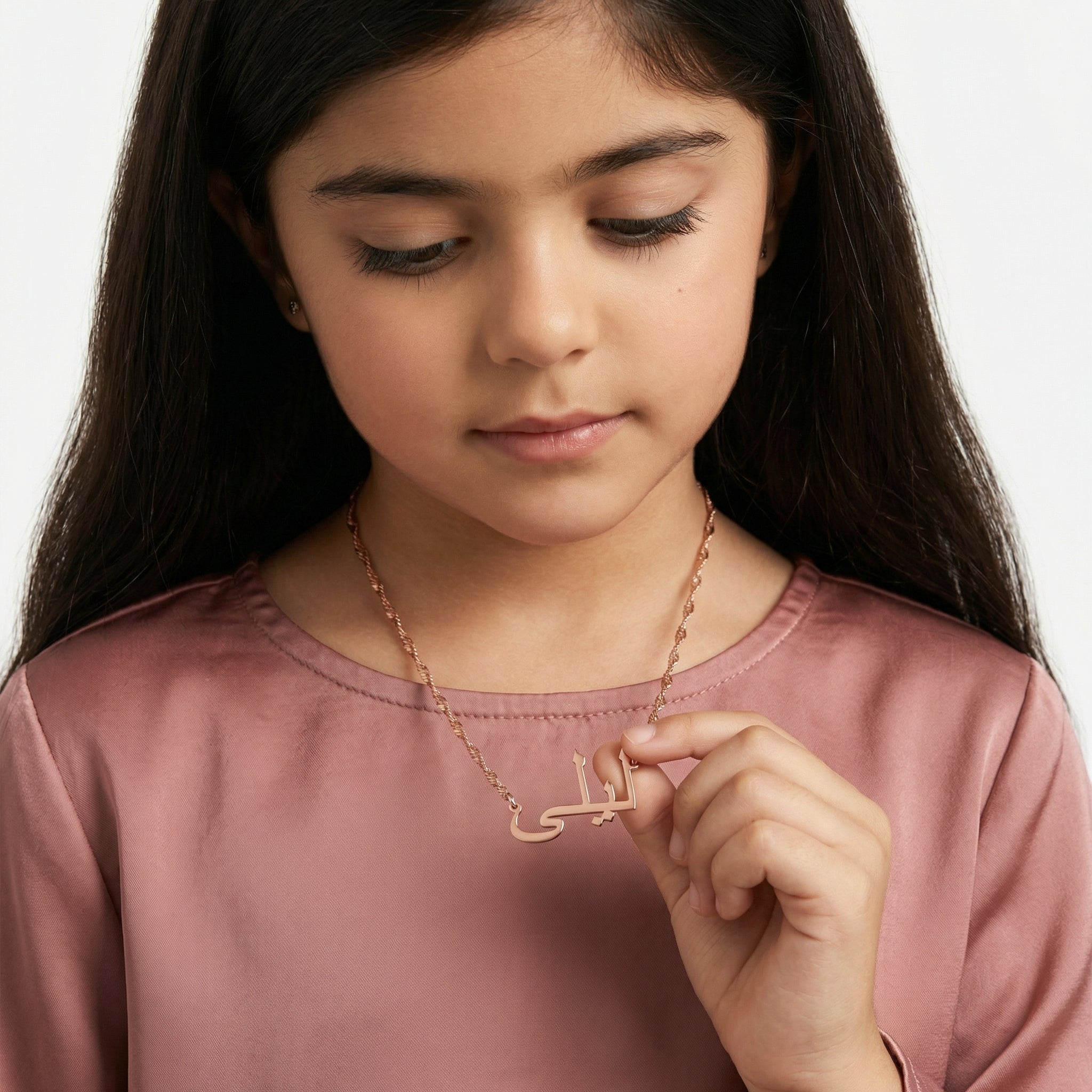 Custom Name Twisted Chain Girls Necklace