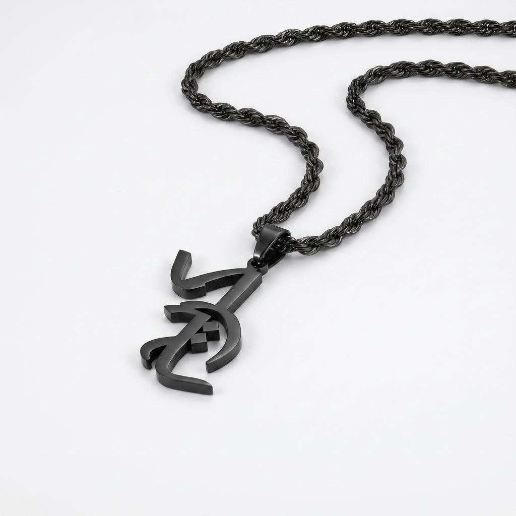 Mens name necklace rope chain