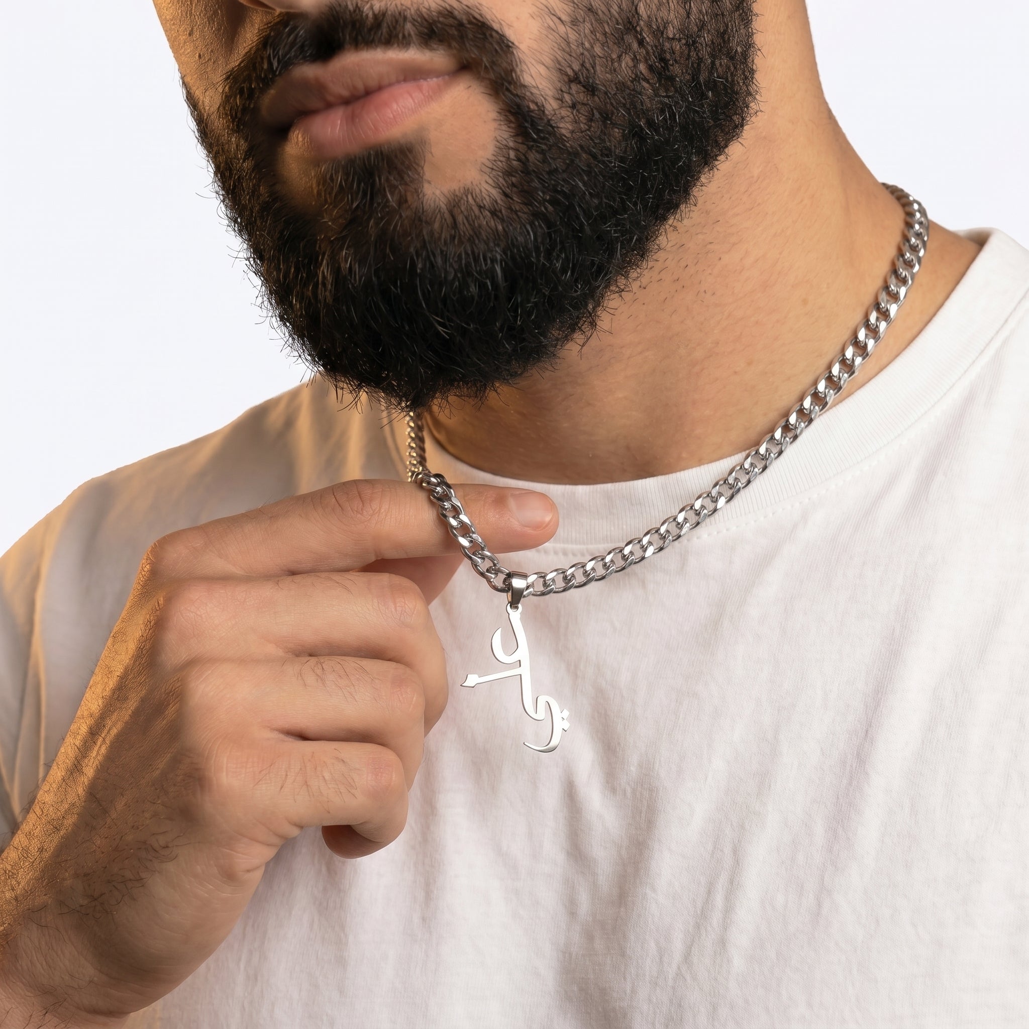 Mens name necklace cuban chain
