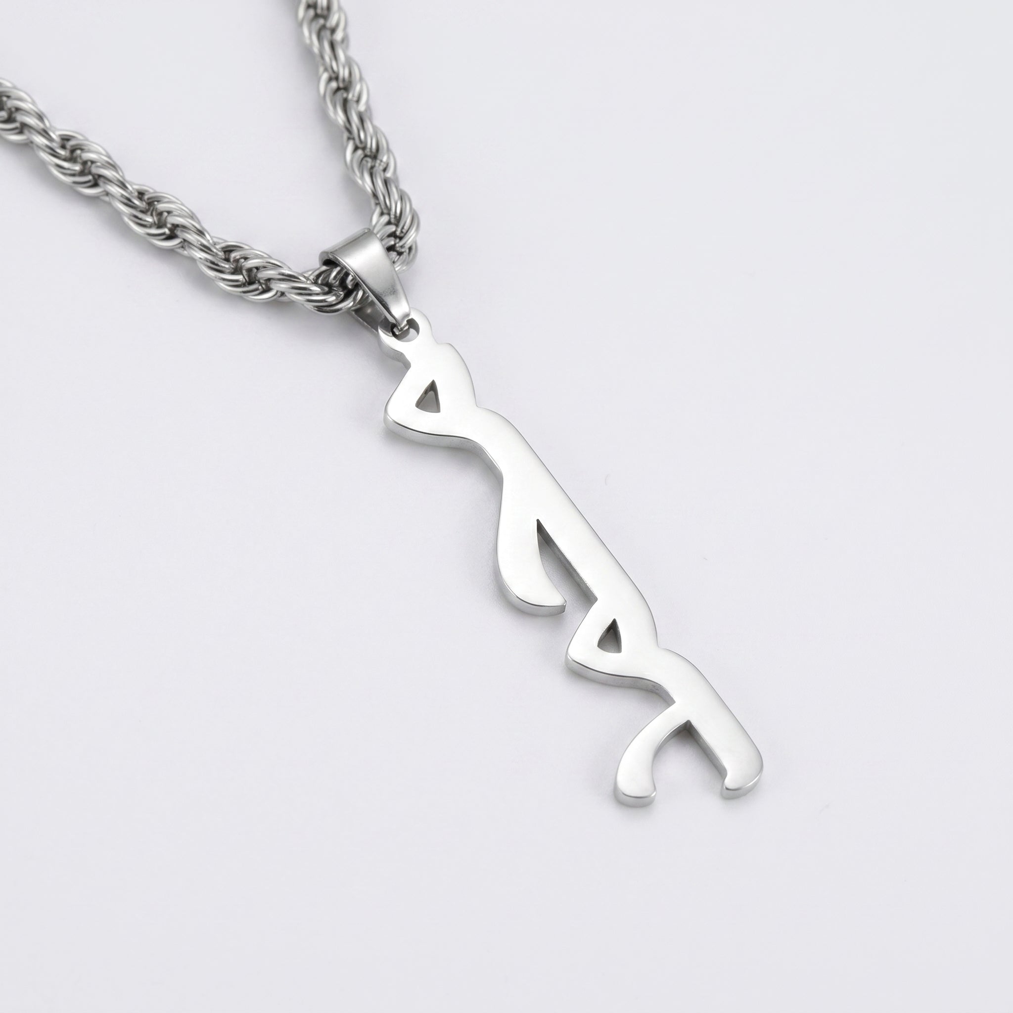 Mens name necklace rope chain