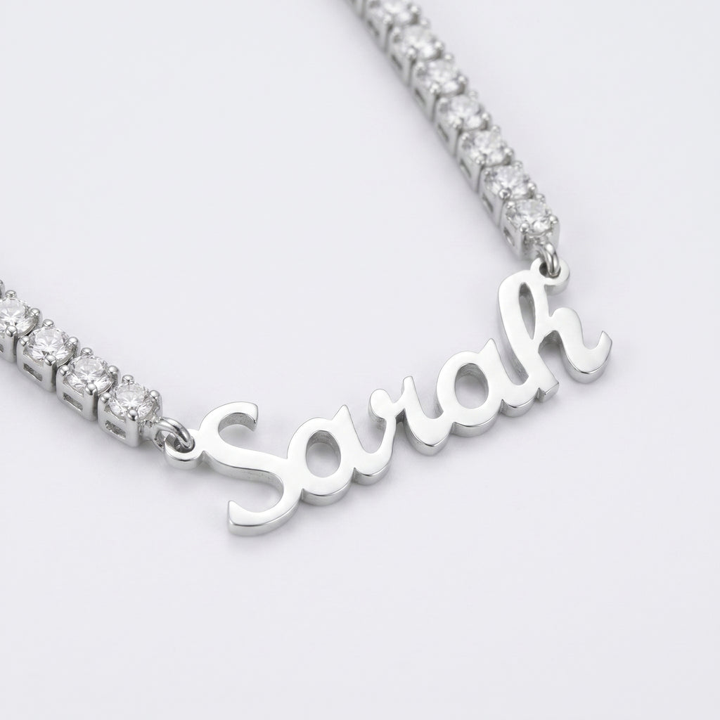 Custom name necklace tennis chain