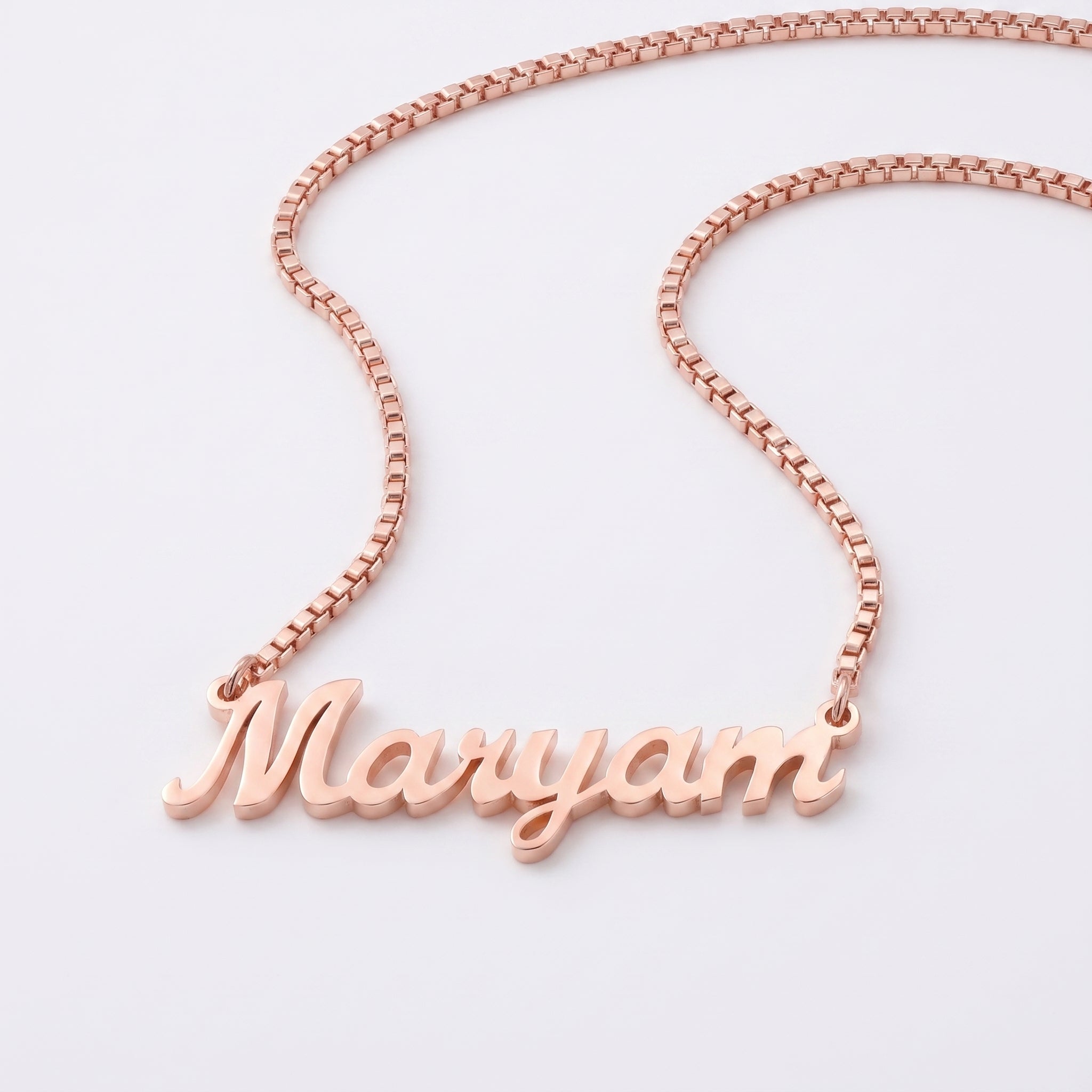 Custom name necklace box chain