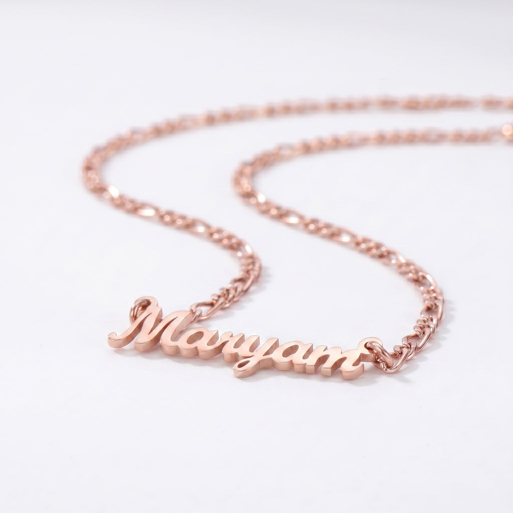 Custom name necklace figaro chain